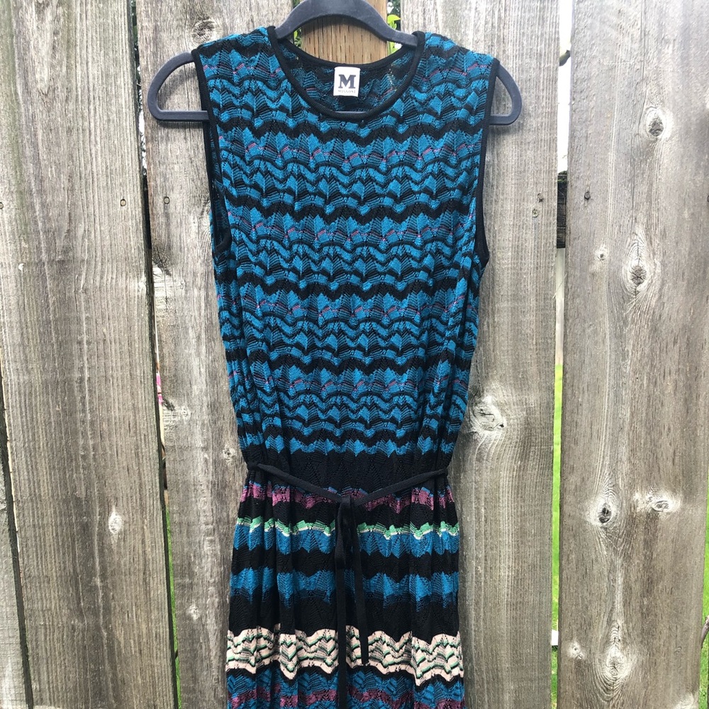 M Missoni knit zig zag sleeveless dress